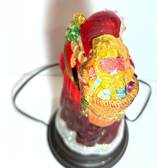 2011 Merck's Old World Christmas 'Radiant' Santa Glass Light~Bag of Toys VIDEO - Picture 8 of 12